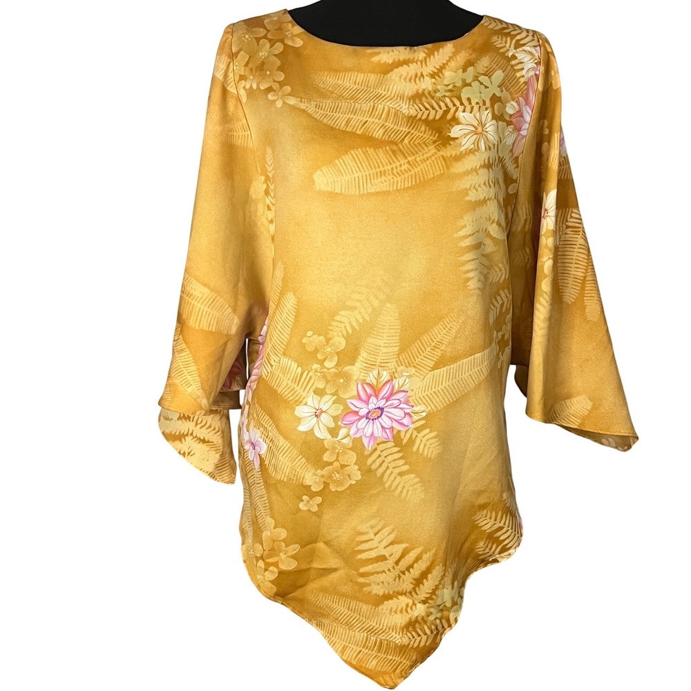 Sun Fashions‎ Of Hawaii Honolulu 60s 70s Top Groovy Vintage  Handkerchief hem